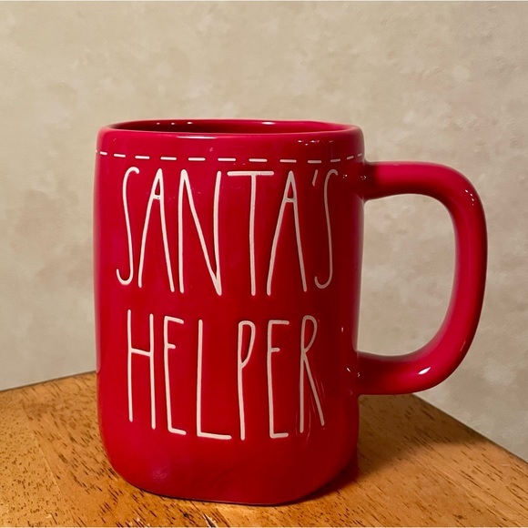 Rae Dunn SANTA'S HELPER Red Ceramic Coffee Mug BRAND NEW!! - Picture 1 of 1
